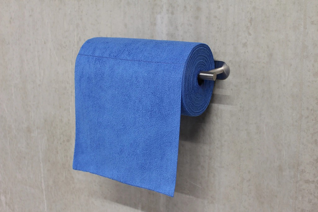 Krpe iz mikrovlaken na roli Tricot First, 75 kos, 30 × 30 cm, modre