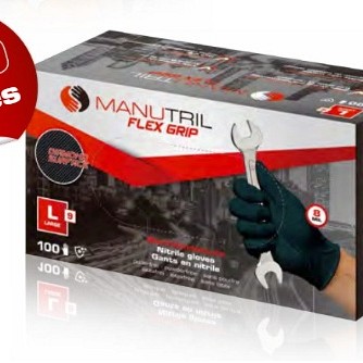 Nitrilne rokavice Flex Grip, črne